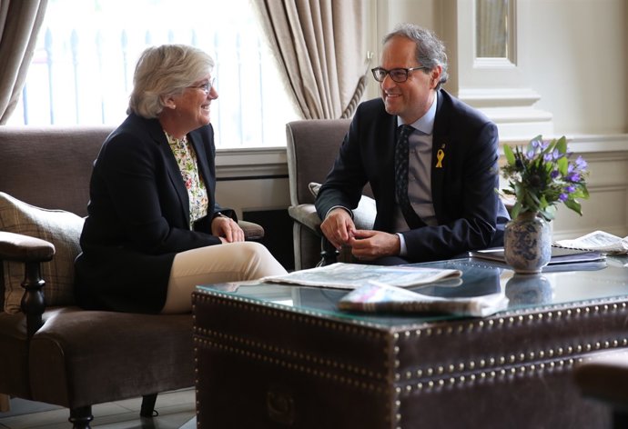 El president català, Quim Torra, reunit amb la consellera Clara Ponsatí