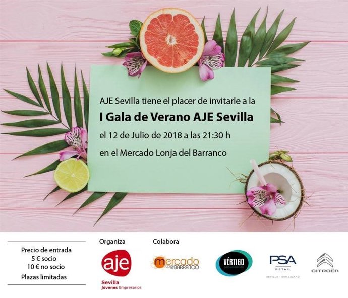 Invitación a Gala de Verano de AJE Sevilla
