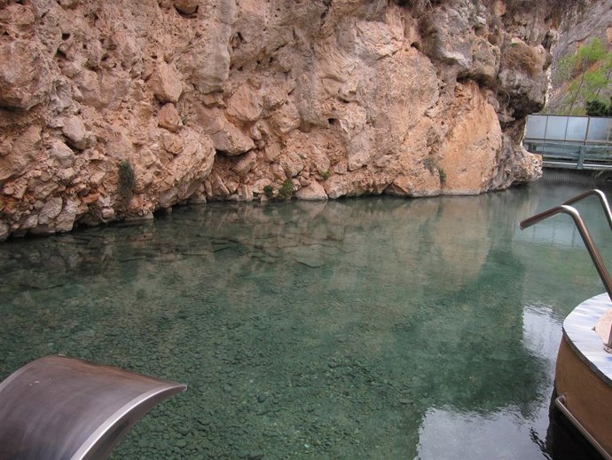 Piscina del Balneario de la Virgen, en Jaraba (Zaragoza)