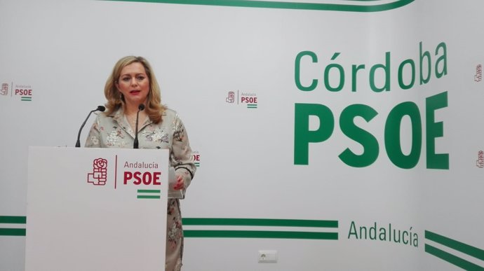 María Jesús Serrano en la sede el PSOE de Córdoba