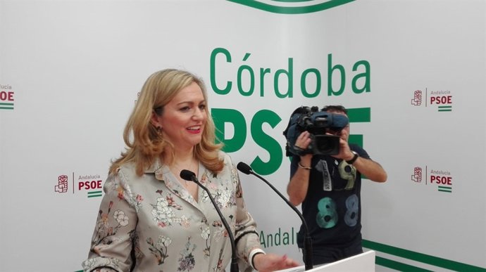 María Jesús Serrano en la sede el PSOE de Córdoba