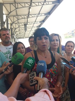 La coordinadora general de Podemos Andalucía, Teresa Rodríguez; 