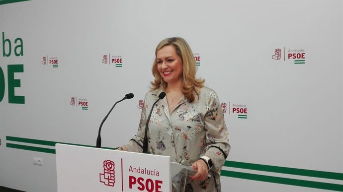 María Jesús Serrano en la sede el PSOE de Córdoba