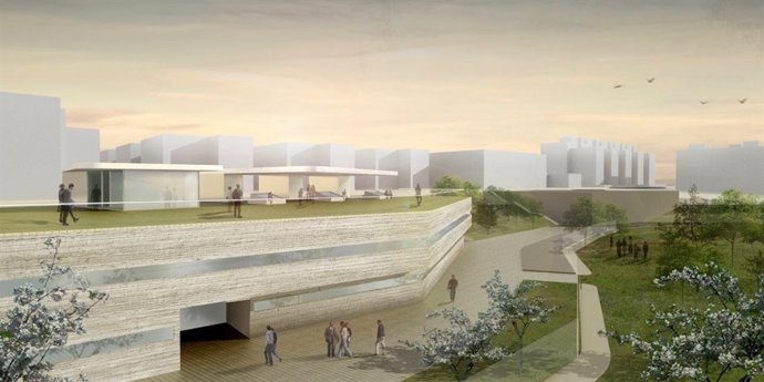 Recreación del nuevo centro de salud de Isla Chica en Huelva.