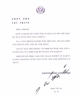 Carta de Kim Jong Un a Donald Trump