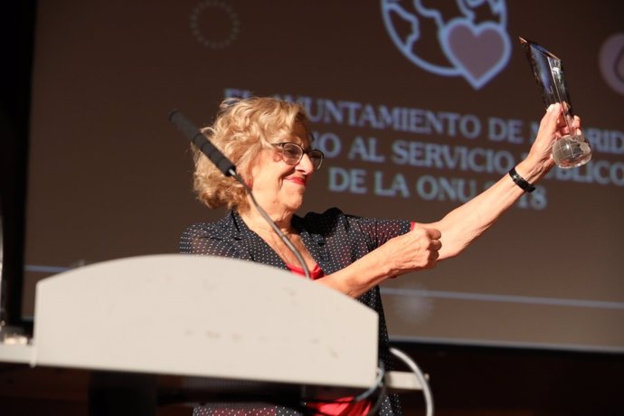 Manuela Carmena en la presentación de presupuestos participativos