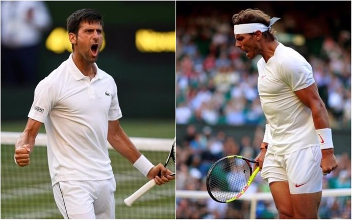 Novak Djokovic y Rafa Nadal en Wimbledon
