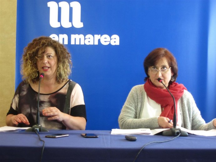 Ana Seijas y Victoria Esteban, portavoces de la coordinadora de En Marea  