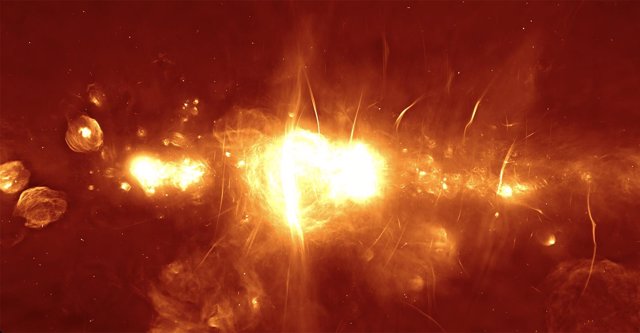Imagen del centro de la Vía Láctea tomada por el nuevo telescopio MeerKAT