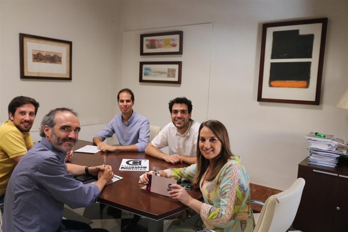 Esther Ruiz con los integrantes del Cuarteto Clásico de Córdoba