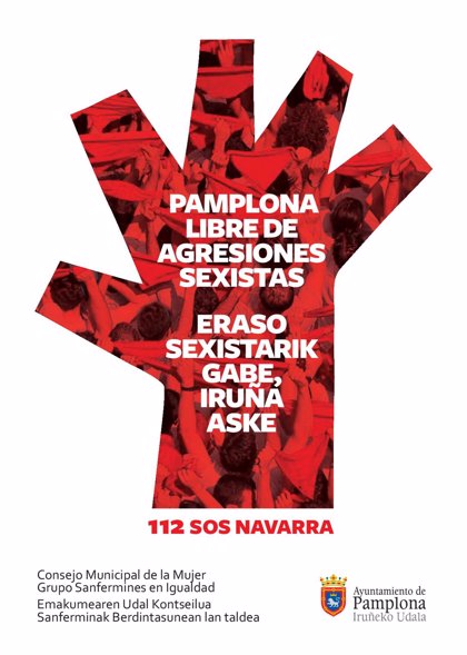 Meseta página mezcla El Punto de Información sobre agresiones sexistas reparte 20.000 guías y  40.000 'manos rojas' en San Fermín