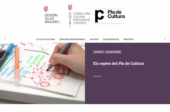 Web del Plan de Cultura de Baleares