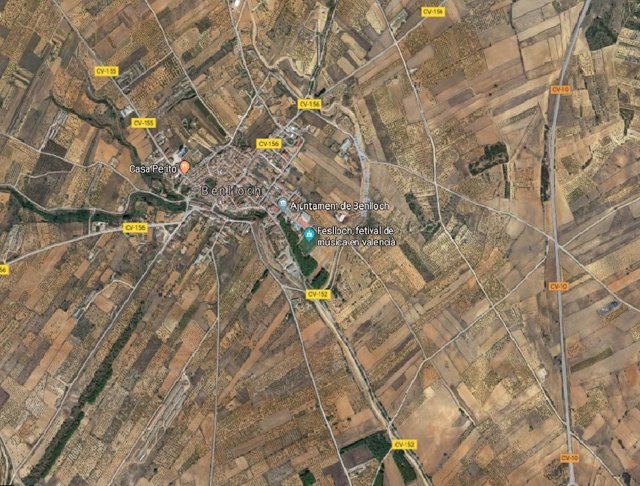 Imagen aérea de la CV-152, a la altura de Benlloch