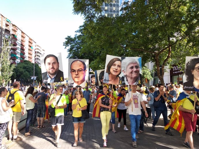Manifestación en Barcelona para pedir libertad para los presos soberanistas