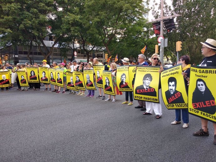 Manifestación a favor de los presos en Barcelona 
