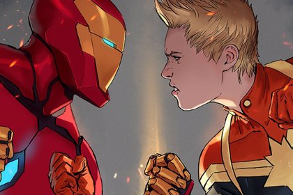 Vengadores 4: Iron Man y Capitana Marvel, juntos en un épico póster fan