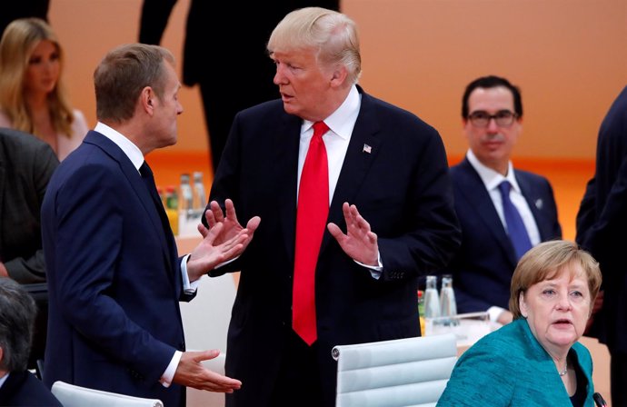 Donald Tusk y Donald Trump en la cumbre del G20