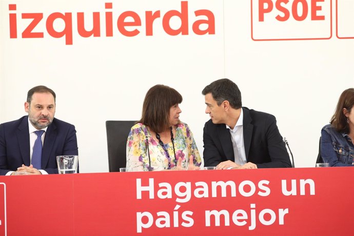 Ábalos, Narbona y Sánchez en la reunión de la Comisión Ejecutiva Federal