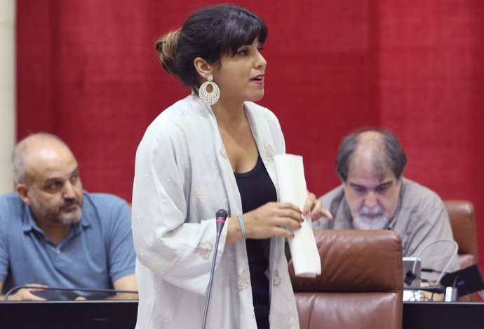 Teresa Rodríguez, este jueves, en el Parlamento