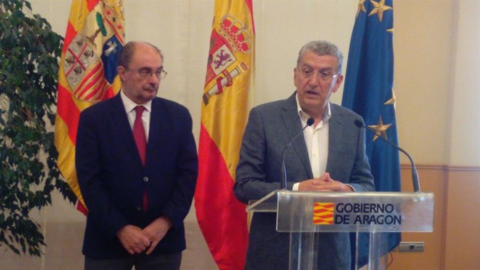 Javier Lambán y Sebastián Celeya han comparecido ante los medios de comunicación