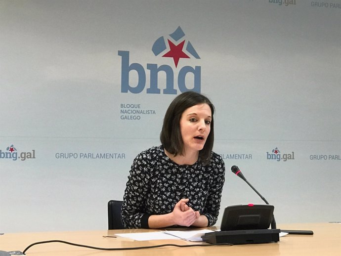 Olalla Rodil, diputada del BNG, en rueda de prensa