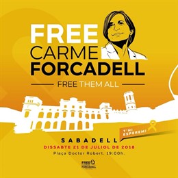 Cartell de l'acte de presentació de la campanya 'FreeForcadell'