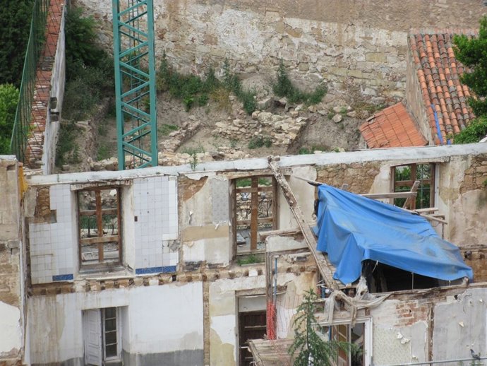 Restos en la plaza de Monterrey