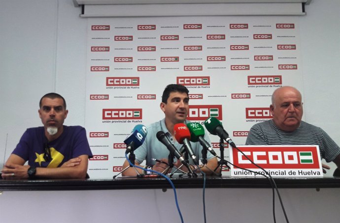 Rueda de prensa de CCOO de Huelva sobre el sector de la construcción. 