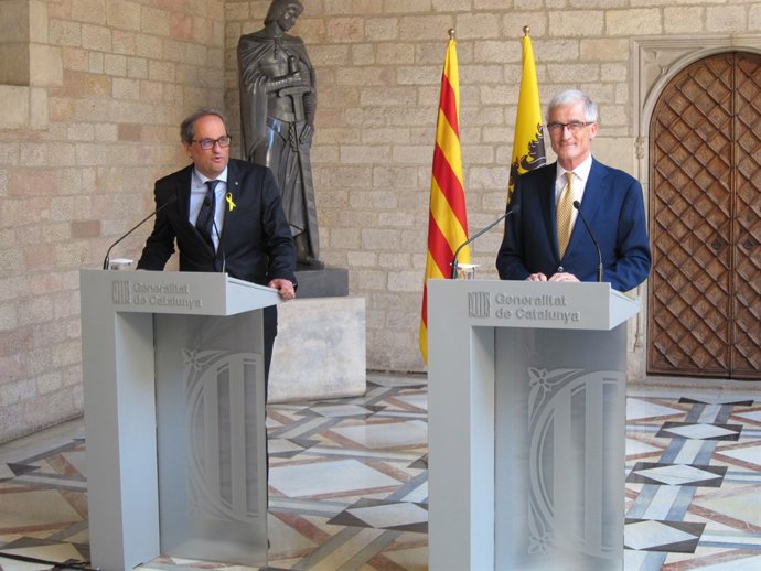 Quim Torra i el president de Flandes Geert Bourgeois