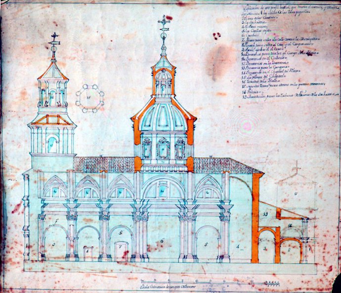 Una de las imágenes de la exposición sobre la capilla de San Fermín