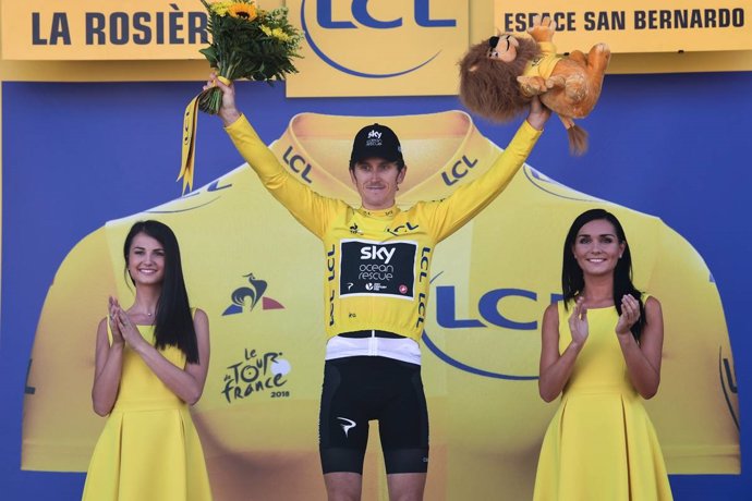 El nuevo líder del Tour de Francia, Geraint Thomas (Sky)
