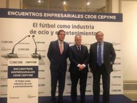 Tebas: "No es un problema que Barça y Real Madrid ganen casi siempre, sino que lo hagan con 100 puntos"