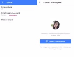 Sincronizar contactos Instagram Messenger