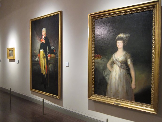 La sala central del Museo Goya. Colección Ibercaja, con los cuadros de Goya