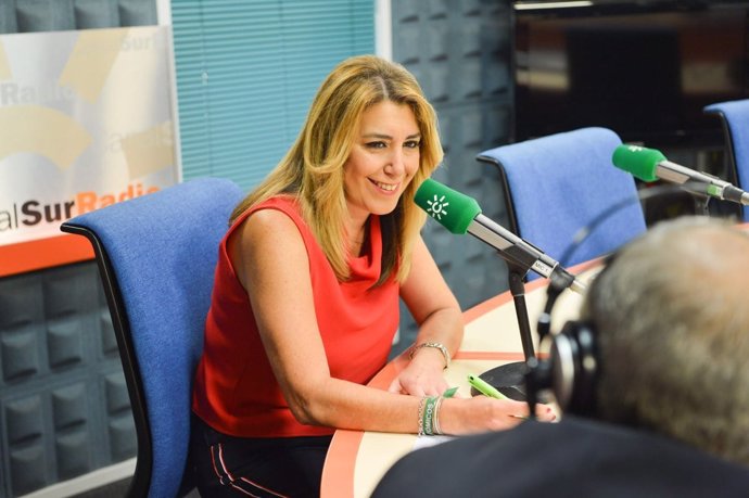 Susana Díaz en una entrevista en Canal Sur Radio 