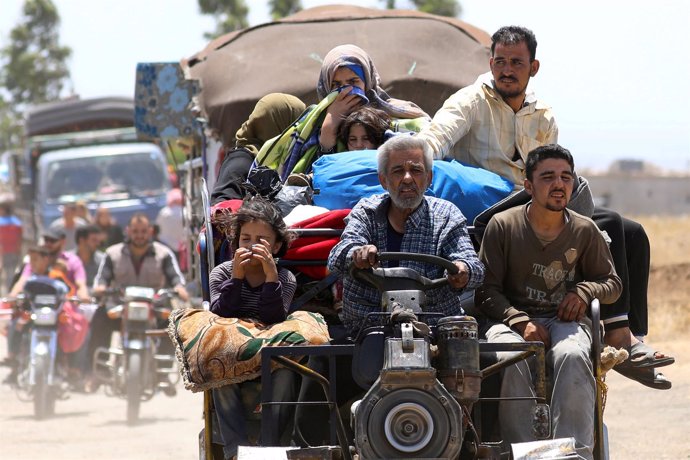 Desplazados internos de Deraa llegan a Quneitra