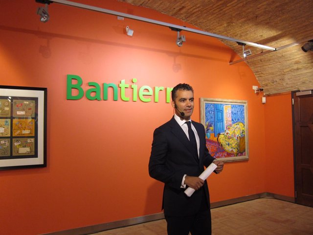 El director general de Bantierra, Luis Ignacio Lucas, hoy en rueda de prensa