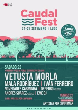Cartel do Caudal Fest, que se celebrará en Lugo