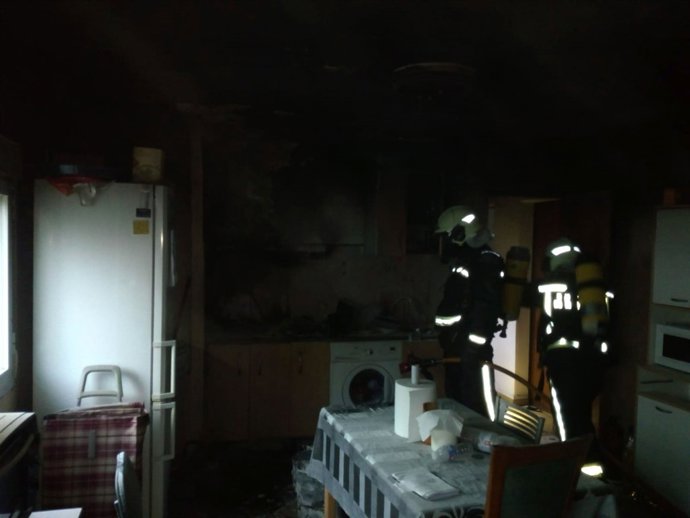 Incendio en un domicilio de Burlada.