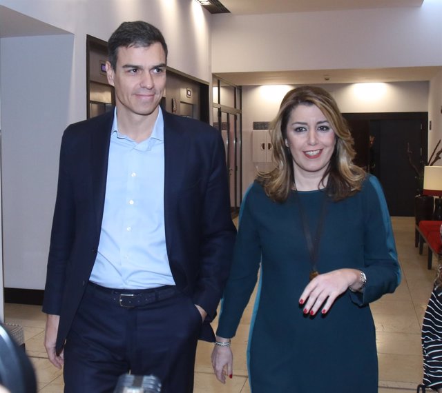 Pedro Sánchez y Susana Díaz, este martes