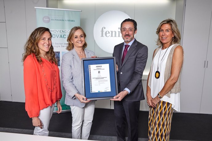 Fenin recibe el certificado del sistema de gestión de calidad de AENOR
