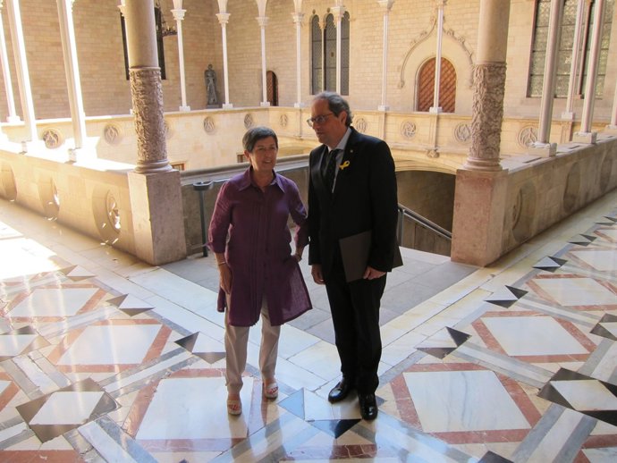 El president Quim Torra i la delegada del Govern Teresa Cunillera
