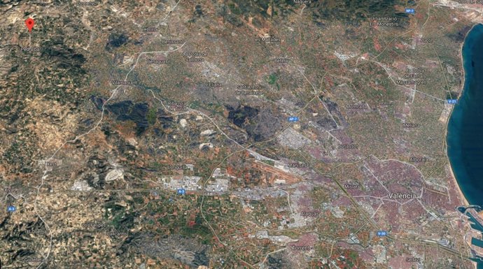 Localización de Pedralba, en Valencia