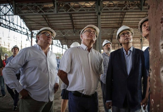 Visita a las obras en el Tinglado 2 de La Marina 