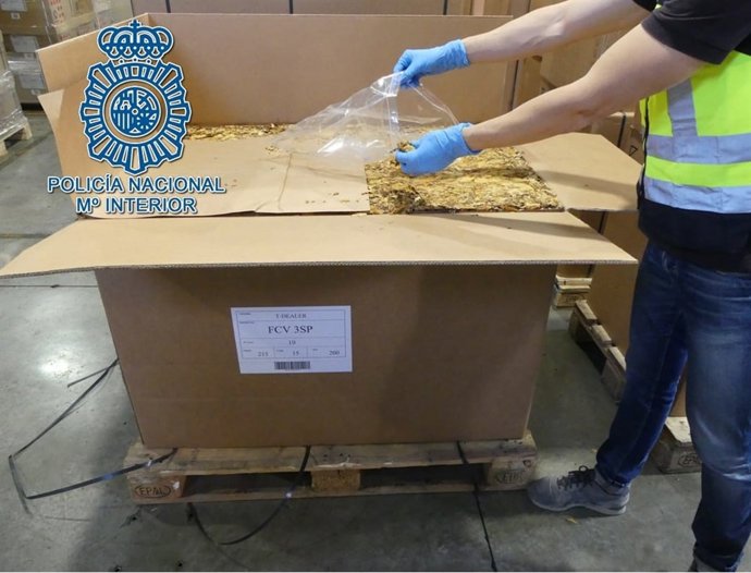 Hojas de tabaco incautadas