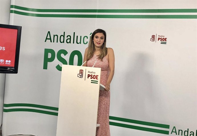 María Márquez, en rueda de prensa en Huelva. 