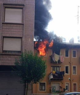 Incendio en una vivienda de Santurtzi