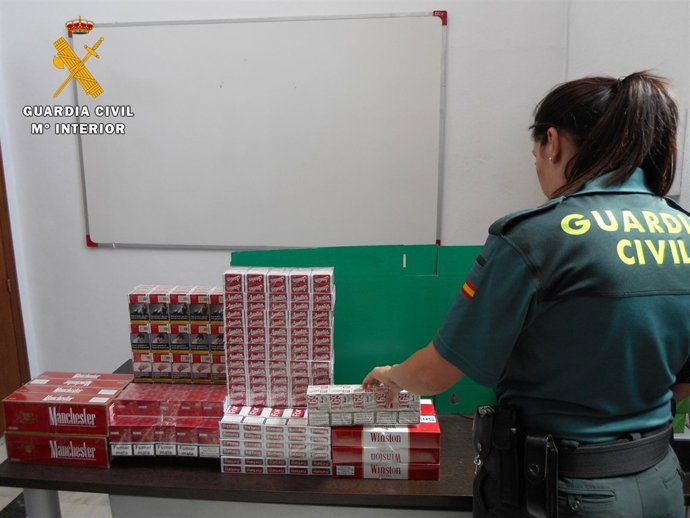 Tabaco de contrabando aprehendido por la Benemérita