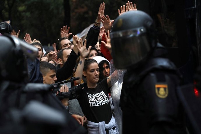 La Policía en las cargas el día del referéndum