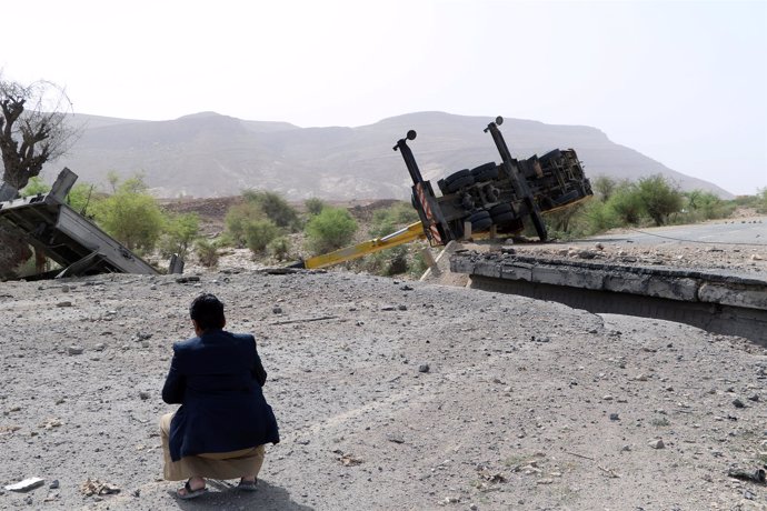 Daños por los ataques aéreos sobre la ciudad yemení de Saada